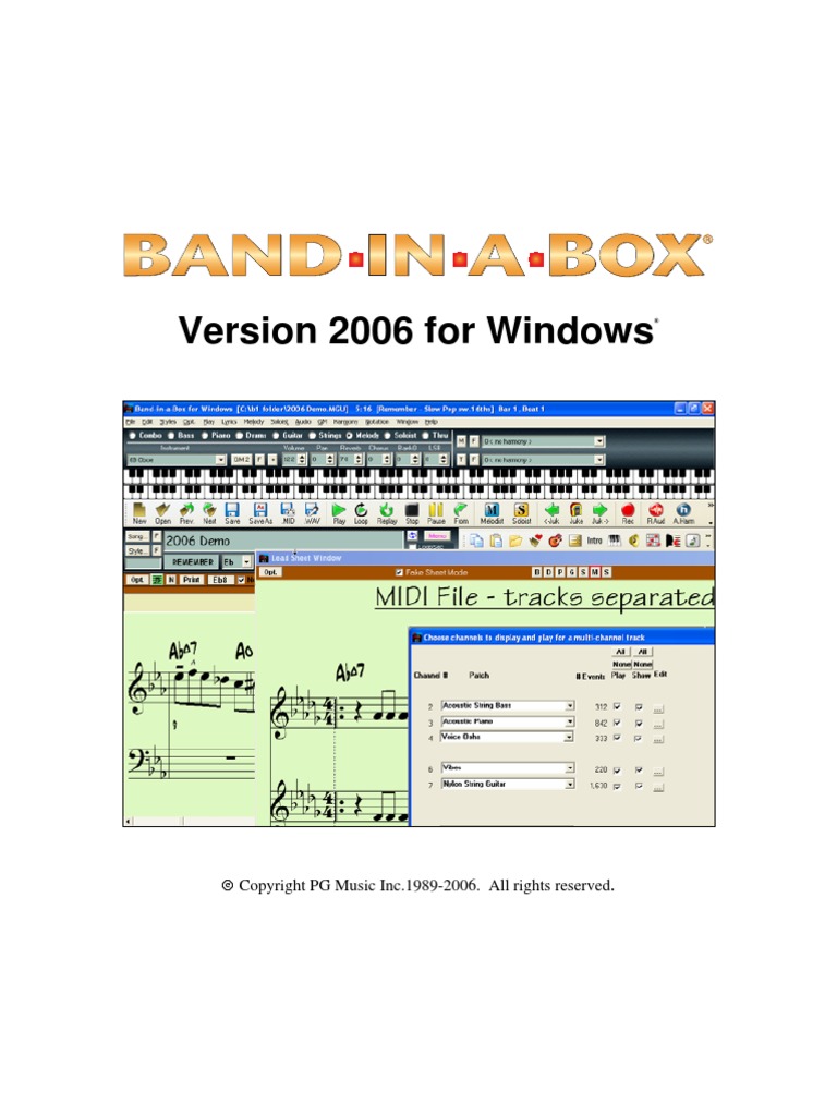 Band in A Box 2006 Manual | PDF | Synthesizer | Sound