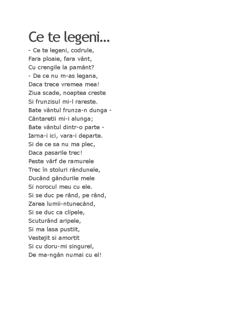 Ce Te Legeni | PDF