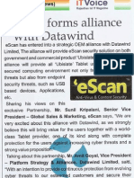 eScan Alliance With Datawind Itvioce