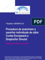 Procedura de Examinare A Cererilor Individuale de Către Curtea Europeană A Drepturilor Omului (CtEDO)