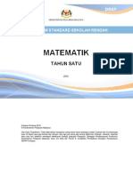 Dokumen Standard Kssr Matematik Tahun 1 Sk