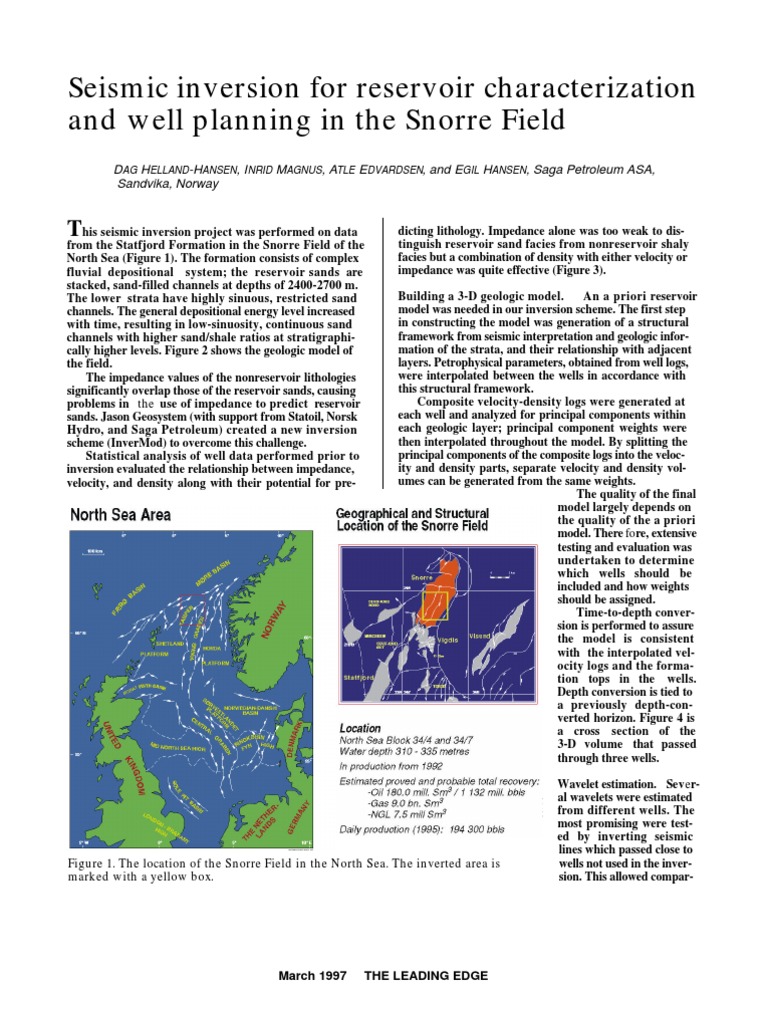 Seismic Inversion in Snorre Field | PDF | Stochastic | Petroleum Reservoir