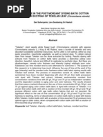 Download Use of Lime in the Post Mordant Dyeing Batik Cotton Fabric With Ekstrak of Tekelan Leaf Chromolaena Odorata by anakfisika SN165081801 doc pdf