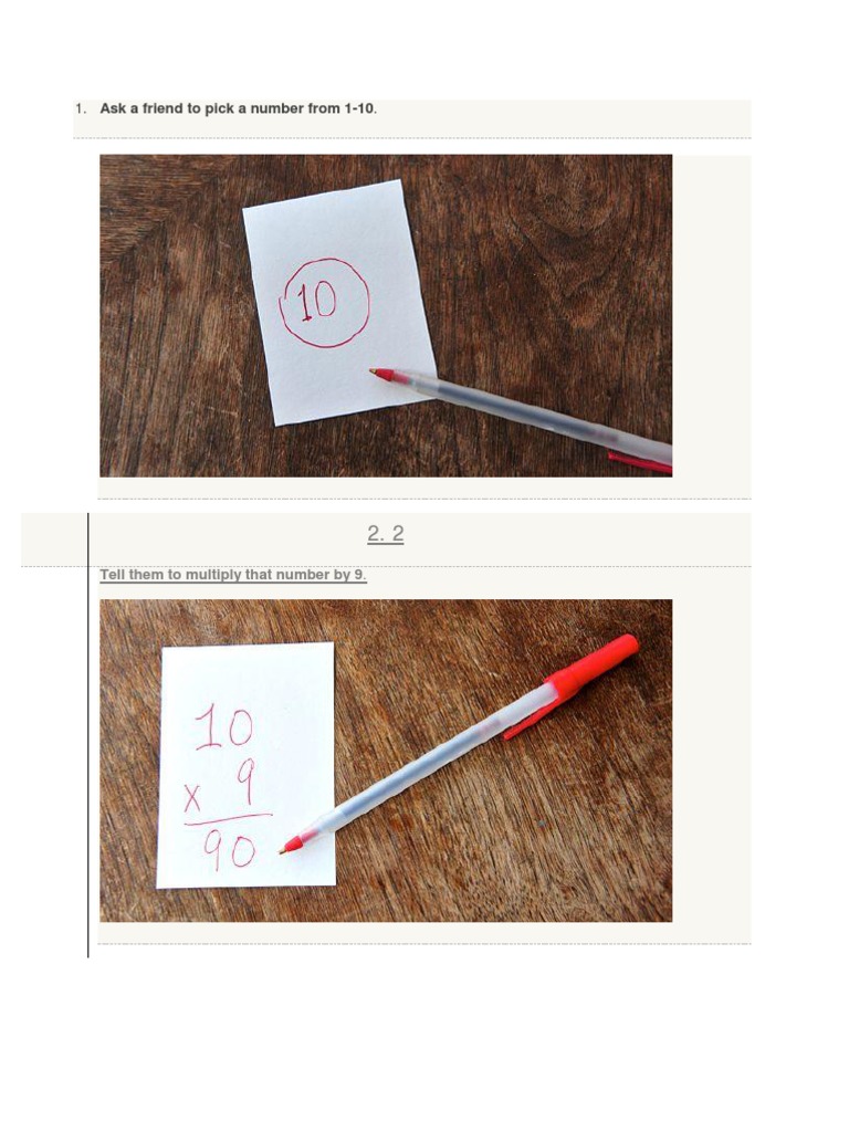 Ask A Friend To Pick A Number From 1 To 10 | PDF | Language Arts ...