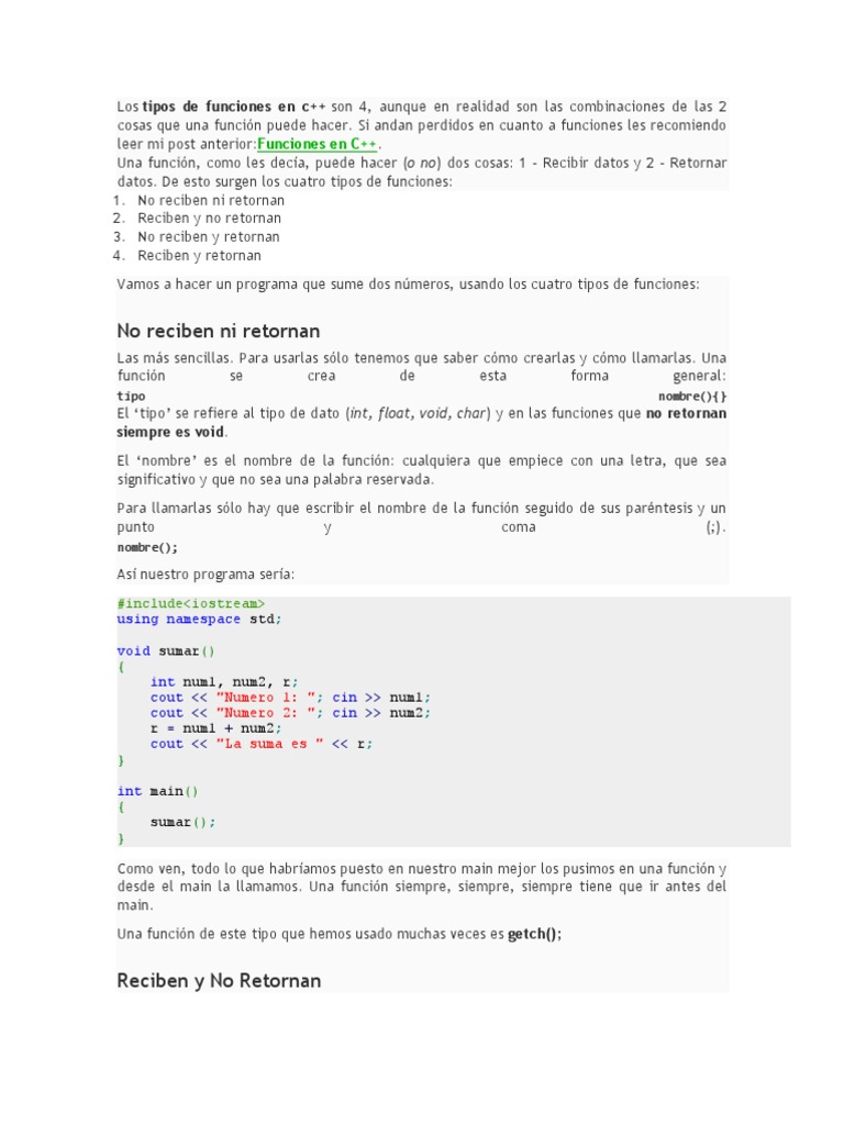Funciones en C++ | PDF | Informática