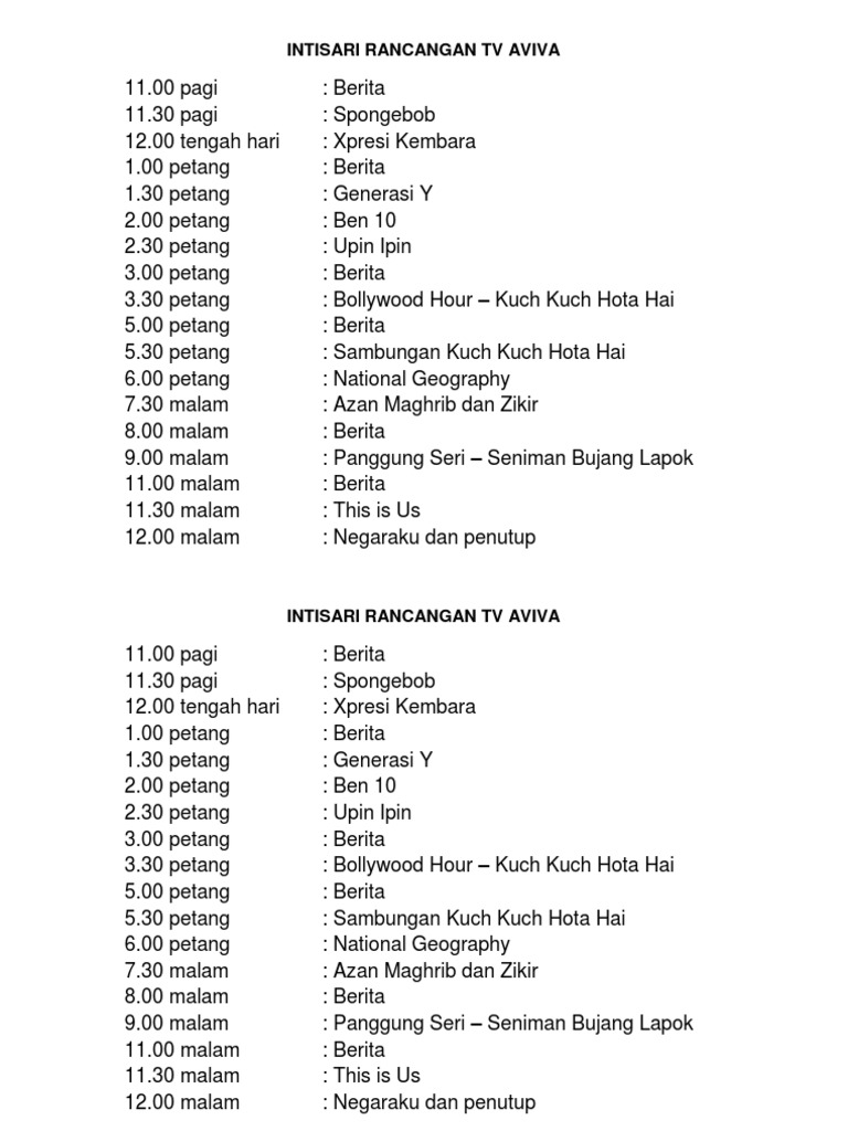 Jadual Siaran Tv3 Dalam Surat Khabar Metro