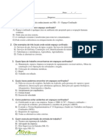 NR-33 prova conhecimento espaço confinado