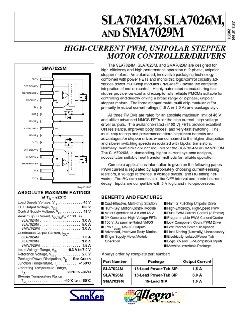 Sla7024m (Motor Driver) | PDF | Power Inverter | Field Effect Transistor