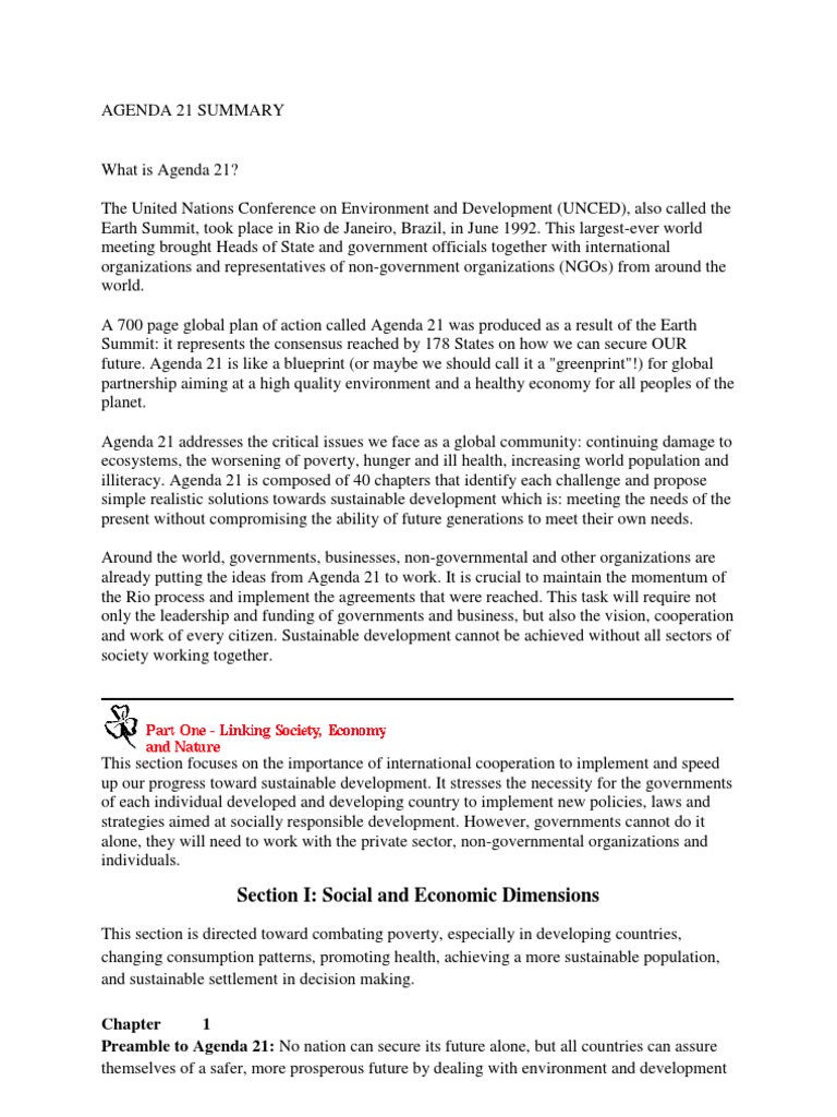 Agenda 21 Sustainability Sustainable Development