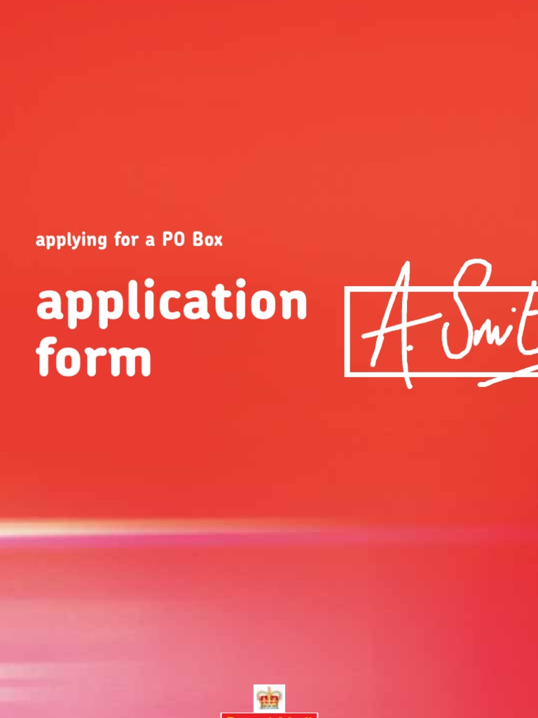 P6431 POBox Application Form April 2013 | PDF