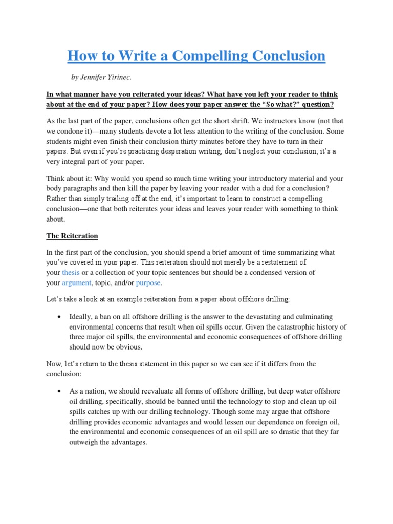 Crafting Compelling Conclusions | PDF | Body Image | Argument