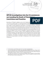 MPCID Investigations Into The Circumstances Surrounding The Death of Palestinians: Convictions and Penalties