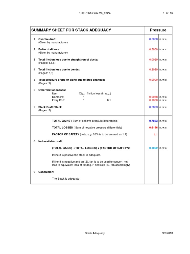 Boiler Breeching and Draft Calculations | PDF | Chimney | Boiler