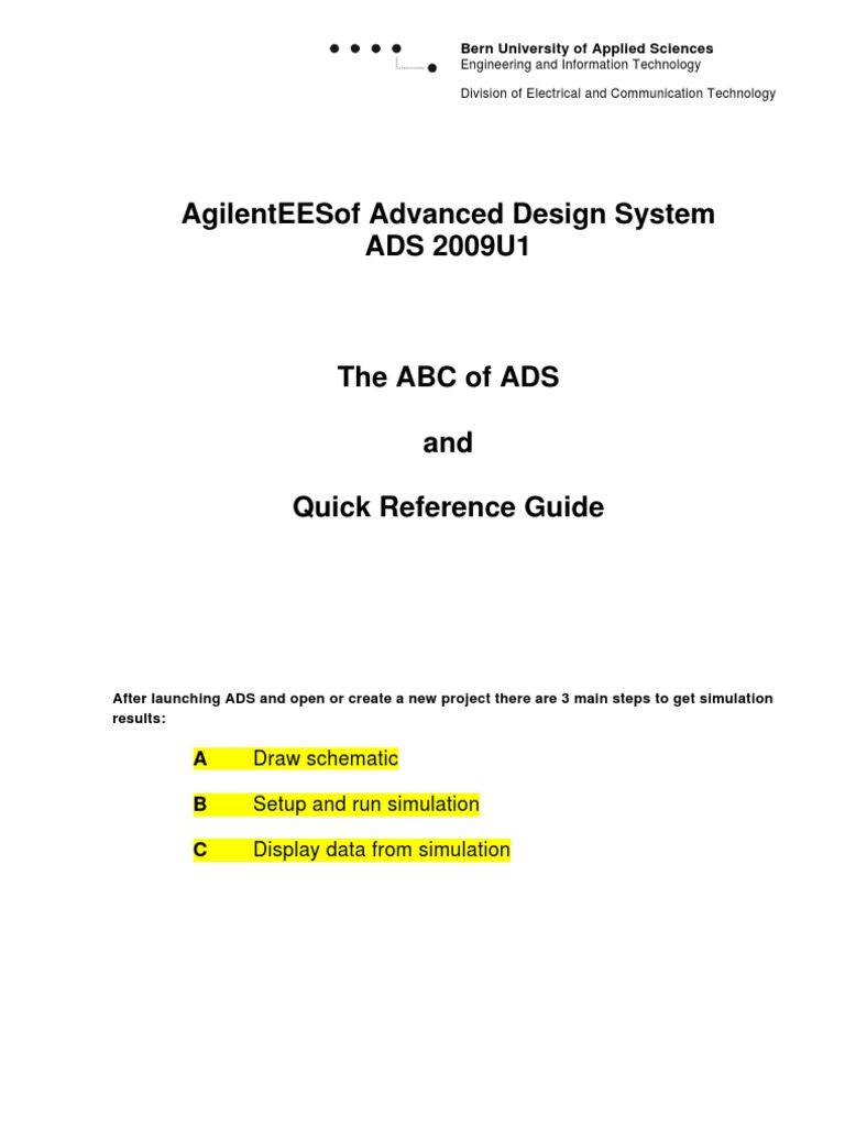 ADS 2009 Quick Reference Guide | PDF | Electrical Network | Computer File