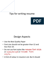 Tips For Writing Resume