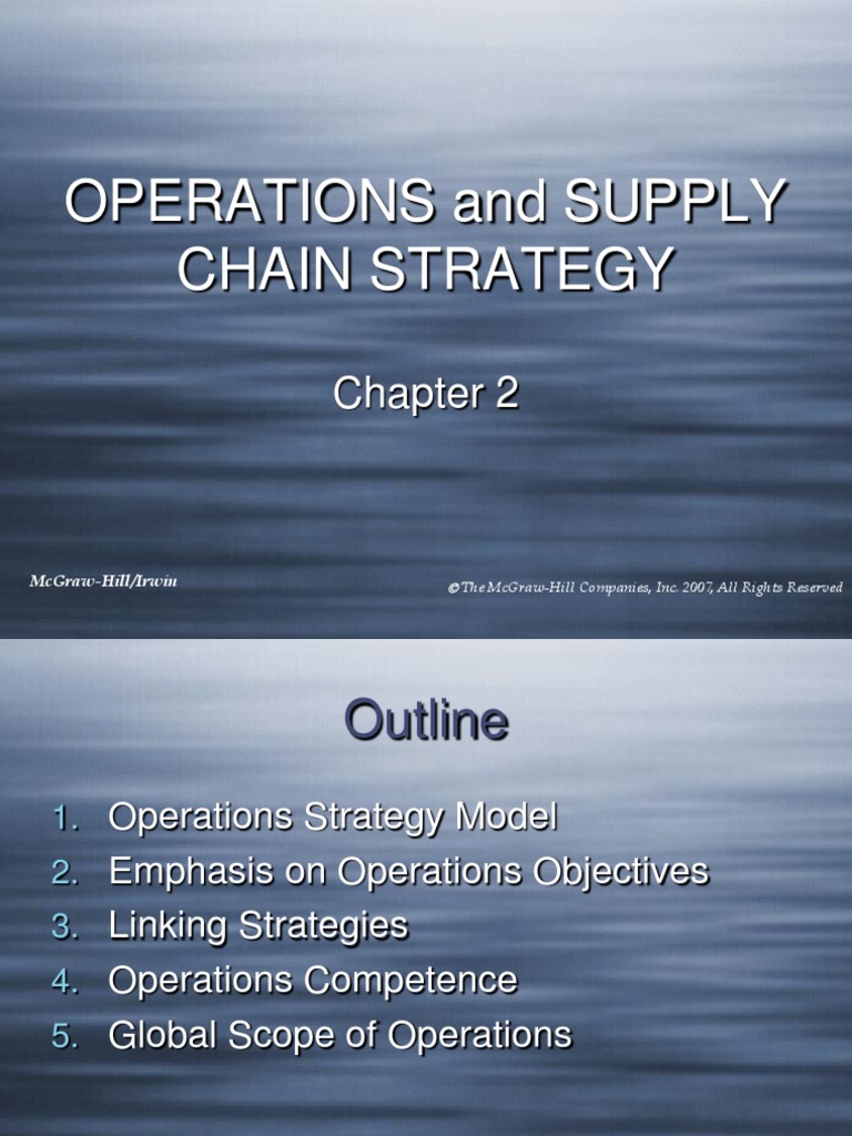 OPERATIONS and SUPPLY CHAIN STRATEGY | PDF | Strategic Management ...