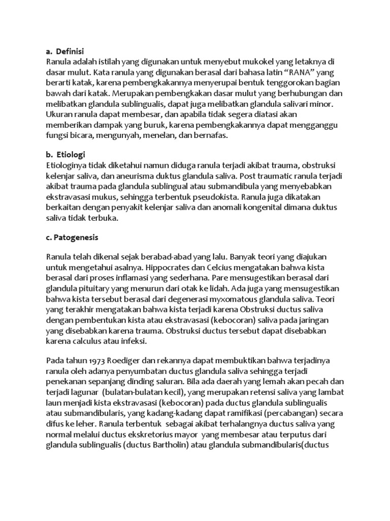 ranula docxHerpangina Apthous pharyngitis vesicular ranula docxHerpangina Apthous pharyngitis vesicular