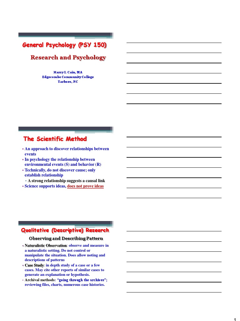 PSY 150 Research and Psychology PDF | PDF | Experiment | Quantitative ...
