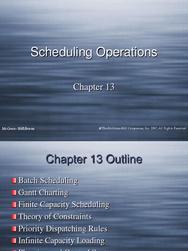 Operations Scheduling Techniques Overview | PDF | Scheduling ...
