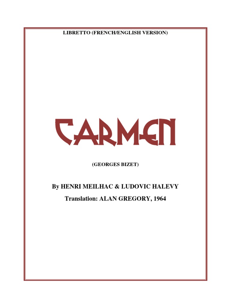 Carmen Libretto FrenchEnglish PDF Carmen Éléments de la musique