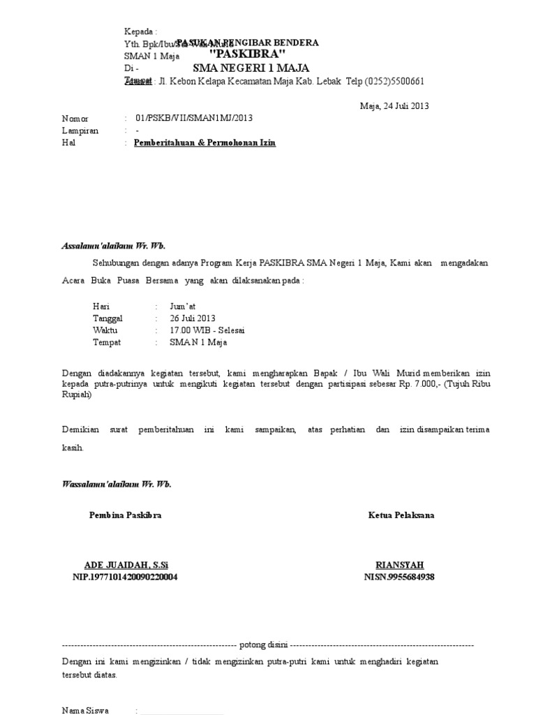 Pmr Surat Ijin Orang Tua