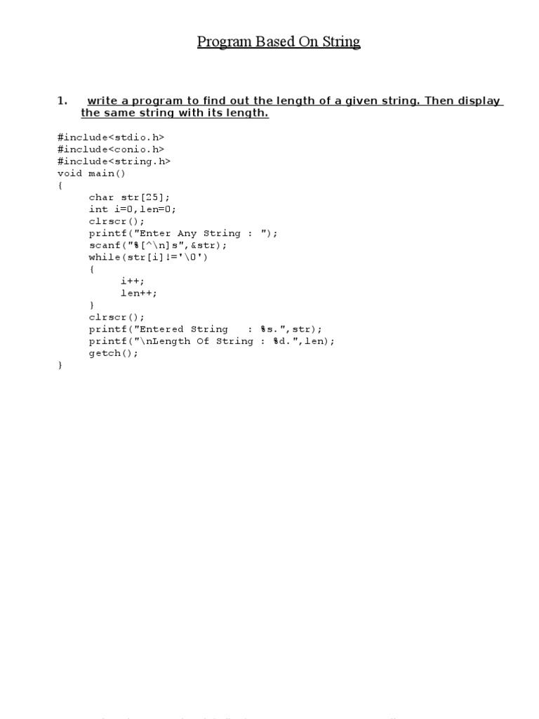 Program Based On String | PDF | String (Computer Science) | Computer ...