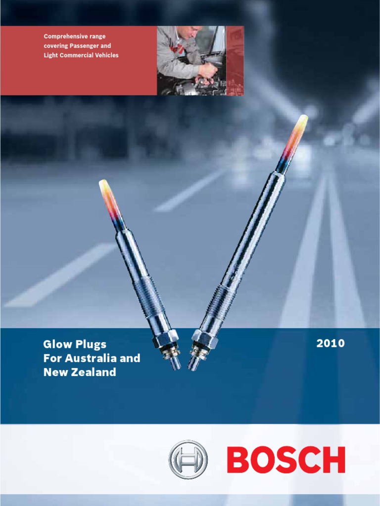 Bosch Glow Plug Catalog (Australia) 2010 PDF Diesel Engine Land Vehicles