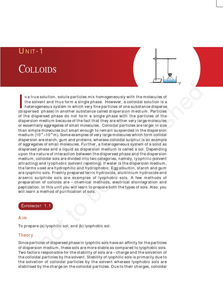 Lab Manual Class 12 PDF Colloid Emulsion