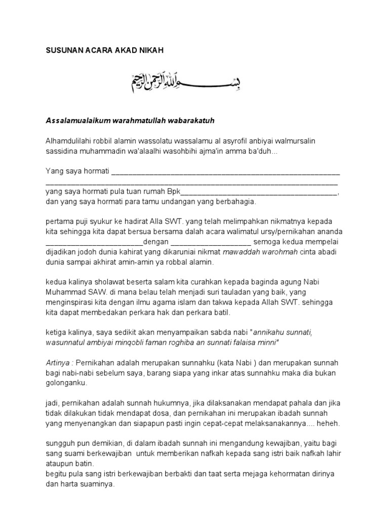 Susunan Acara Walimatul Ursy Pendukung Ilmu