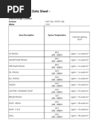 Room Data Sheet