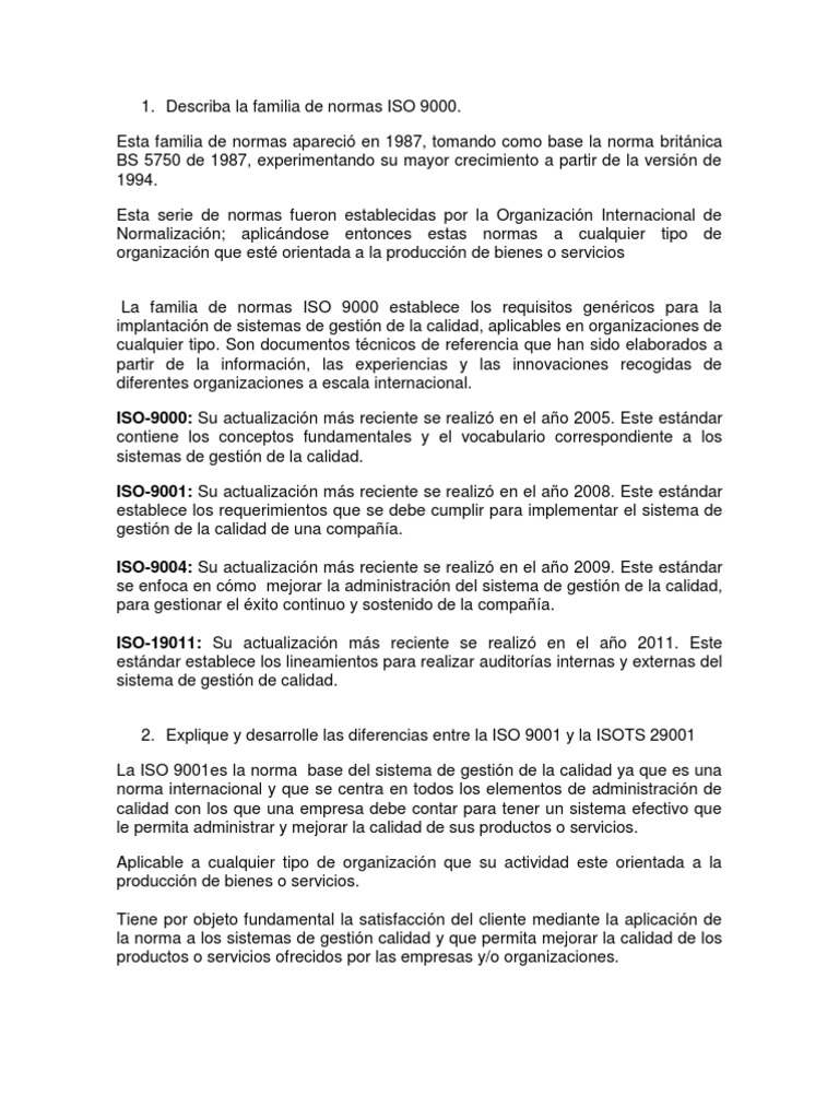 Normas ISO 9000 y su Aplicación en Calidad | PDF | Gestión de la ...