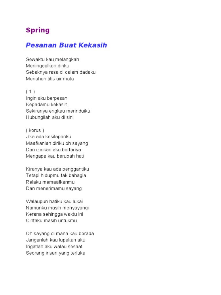 Pesanan Buat Kekasih