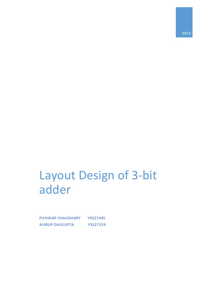 3 Bit Adder | PDF | Digital Electronics | Electronics