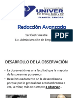 Desarrollo de la Observación