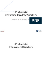 Confirmed Top-Draw Speaker List and Profile for 4th GES, 2013