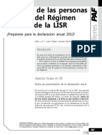 Ingresos de Las Personas Morales Del Régimen General de La LISR. Prepárese para La Declaración Anual 2012