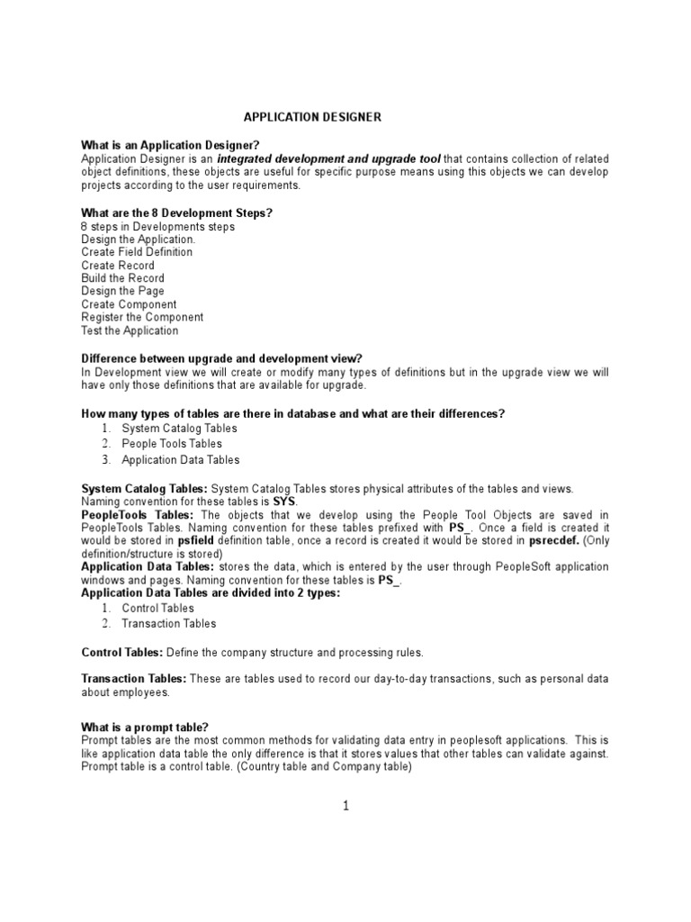 Understanding PeopleSoft Application Designer | PDF | Application ...
