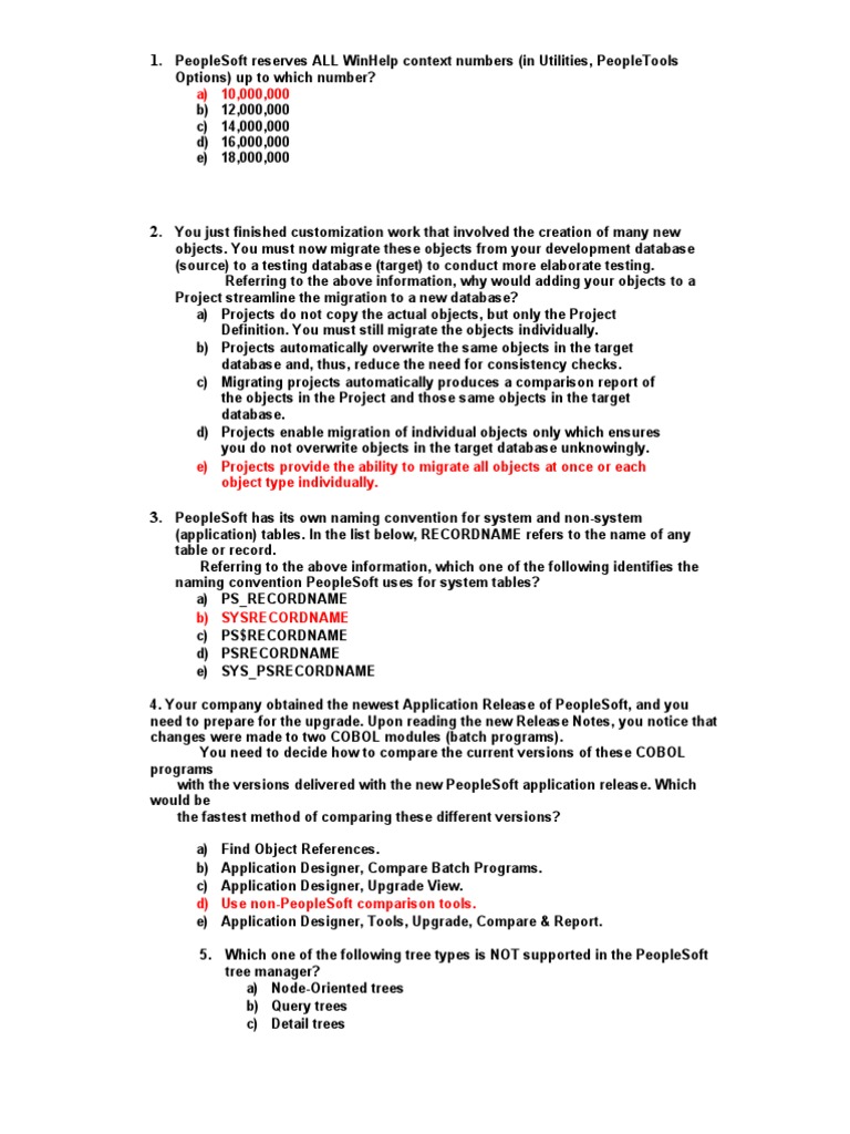 Peoplesoft hrms technical mcq questions pdf database index databases