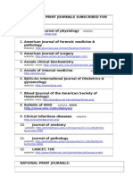 Print Journals Subscribed For The Year 2013