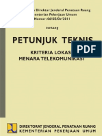 Petunjuk Teknis Kriteria Lokasi Menara Telekomunikasi