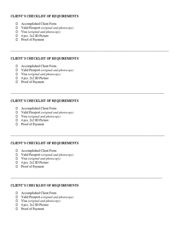 Client Document Checklist | PDF