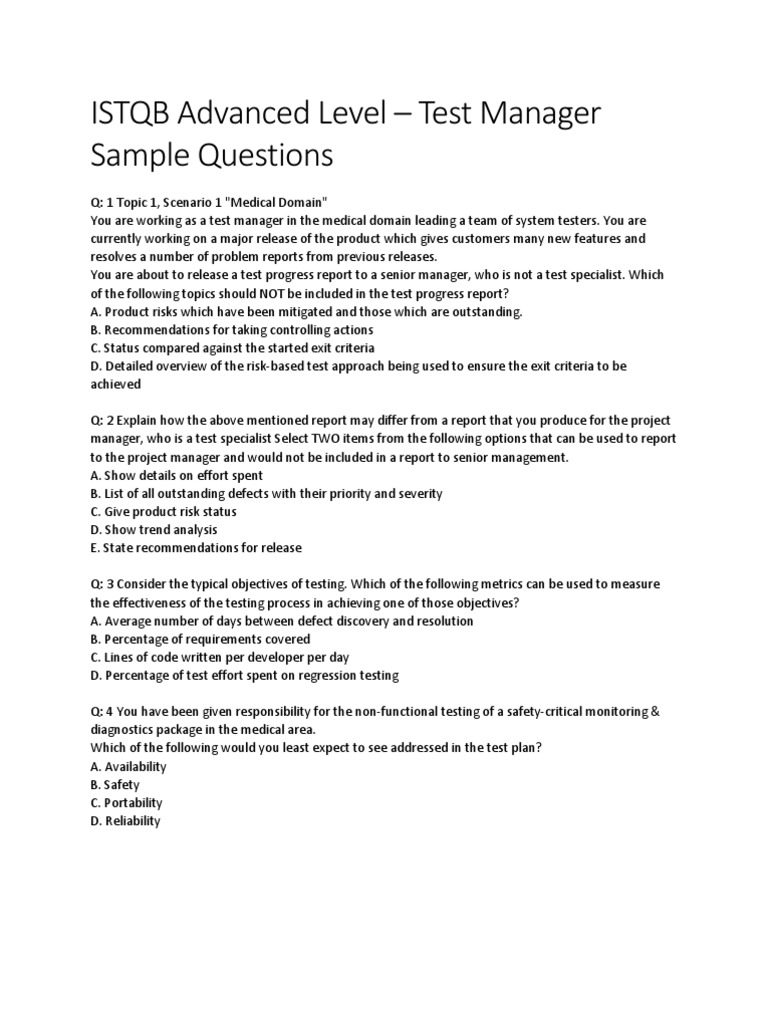 ISTQB Advanced Level Test Manager Sample Questions PDF Software