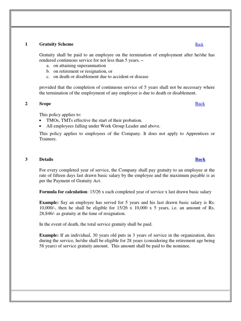 Gratuity Pdf Salary Pension