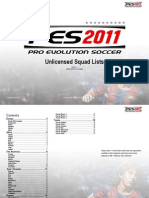 PES2011 Squad List