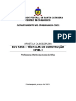 ECV 5356 – TÉCNICAS DE CONSTRUÇÃO