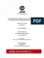 RM Sudhakar's Synopsis On IT For SMEs, Jain University, August 2013. STUDY ON OPPORTUNITIES, CHALLENGES AND COST-EFFECTIVE INFORMATION TECHNOLOGY PRACTICES FOR SMALL & MEDIUM-SIZED ENTERPRISES.