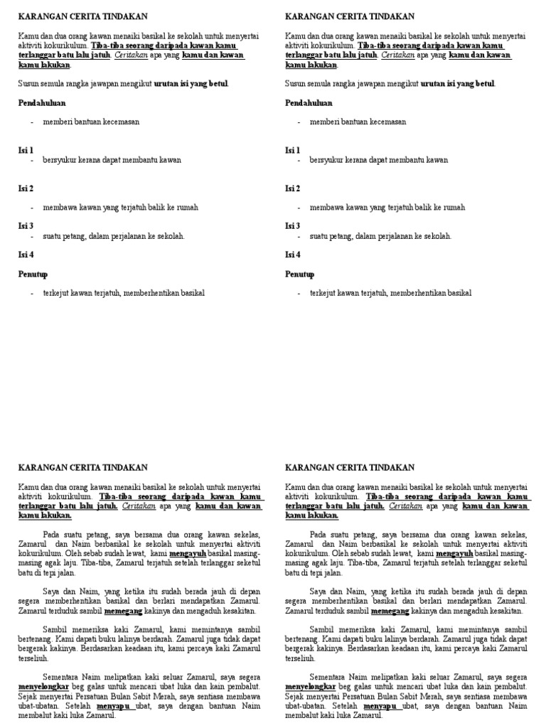 Karangan Cerita Tindakan Pdf