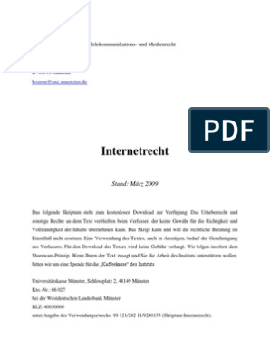 Internet Recht Skript - Maerz2009