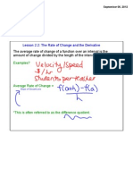 Lesson 2.2 Derivative Function SmartBoard Notes