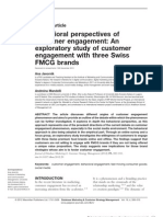 Behavioral Perspectives of Customer Engagement: An Exploratory Study of Customer Engagement With Three Swiss FMCG Brands